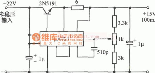 μa723 15v可调稳压电源电路