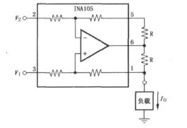 具有差分输入的精密电压 电流变换电路 ina105