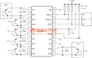 由ad590 电流输出式精密集成温度传感器 构成的测量平均温度的电路