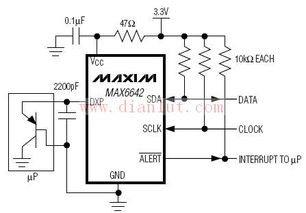 以max6642为基的maxim温度传感器电路